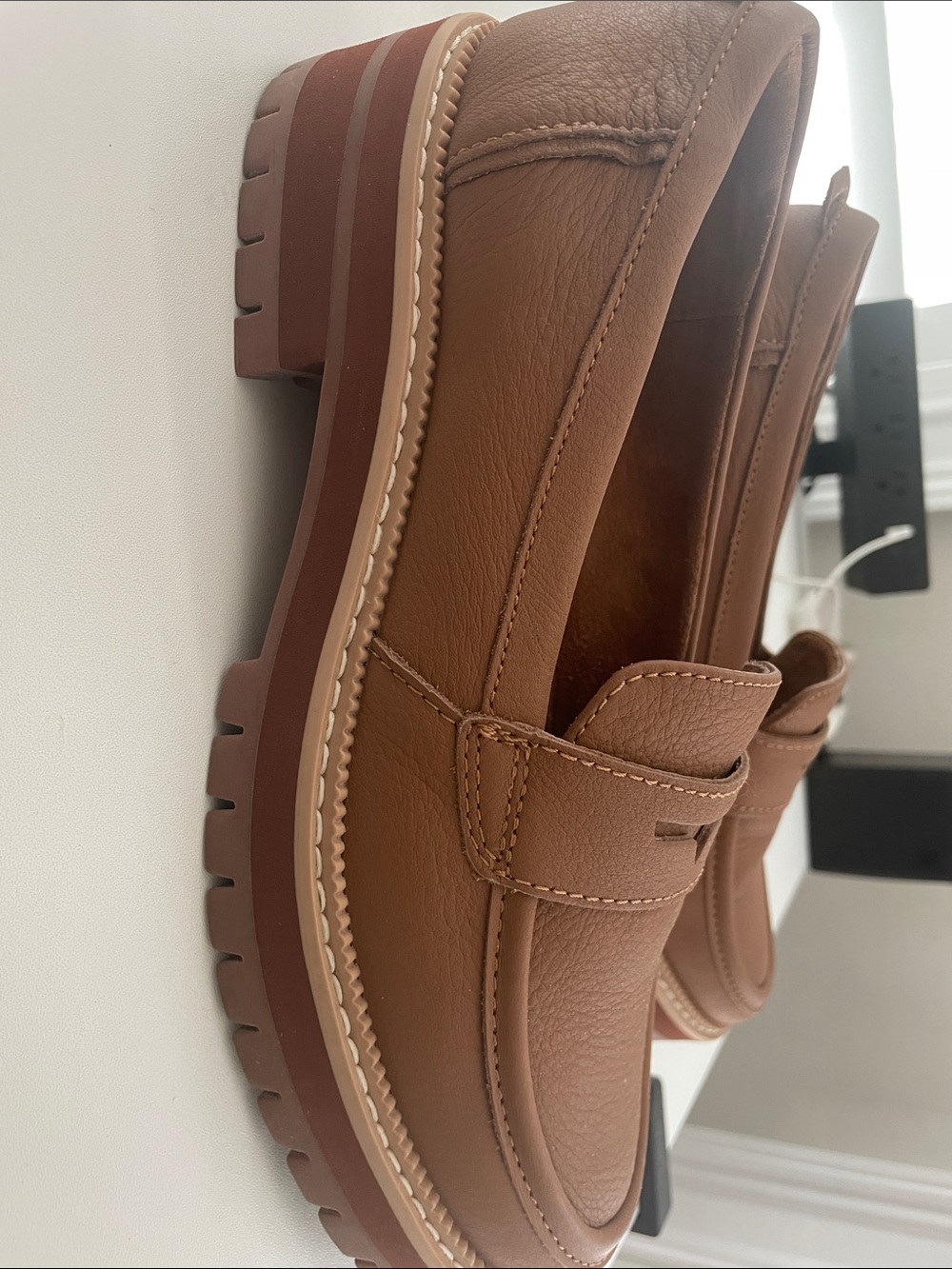 Toms Women’s Tan Leather Penny Loafers - Picture 3 of 11